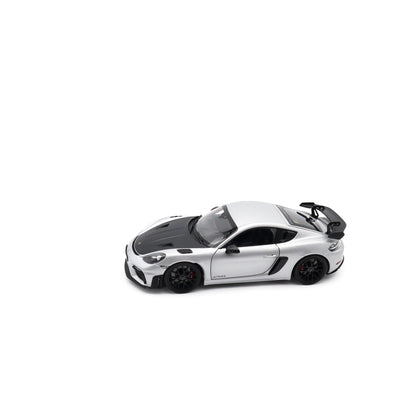 Norev 2023 Porsche 718 Cayman GT4 RS w/ Weissach Package GT Silver Metallic 1:18