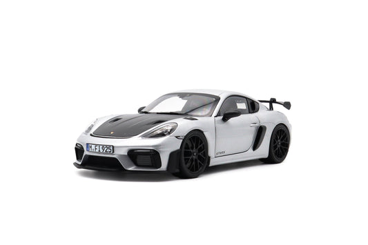 Norev 2023 Porsche 718 Cayman GT4 RS w/ Weissach Package GT Silver Metallic 1:18