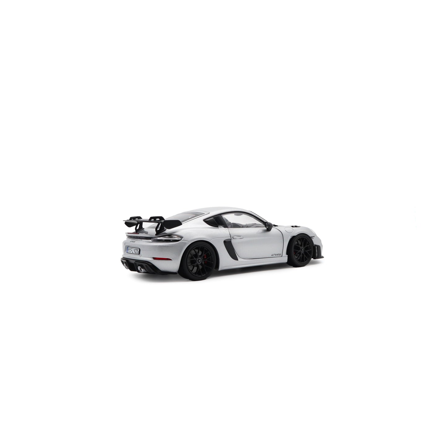 Norev 2023 Porsche 718 Cayman GT4 RS w/ Weissach Package GT Silver Metallic 1:18