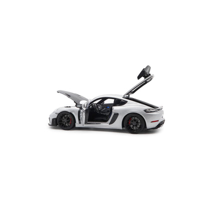 Norev 2023 Porsche 718 Cayman GT4 RS w/ Weissach Package GT Silver Metallic 1:18