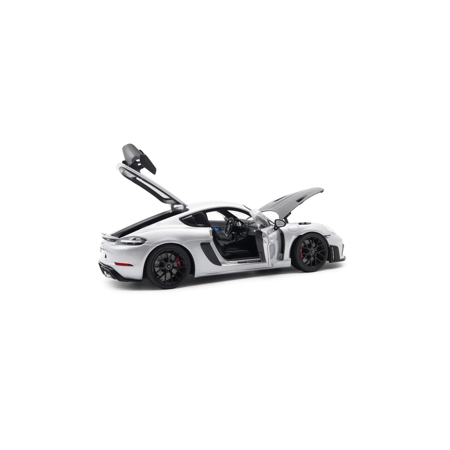 Norev 2023 Porsche 718 Cayman GT4 RS w/ Weissach Package GT Silver Metallic 1:18