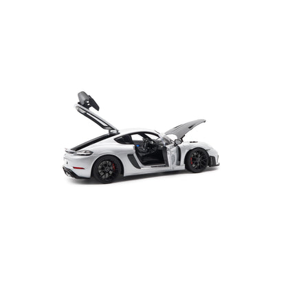 Norev 2023 Porsche 718 Cayman GT4 RS w/ Weissach Package GT Silver Metallic 1:18