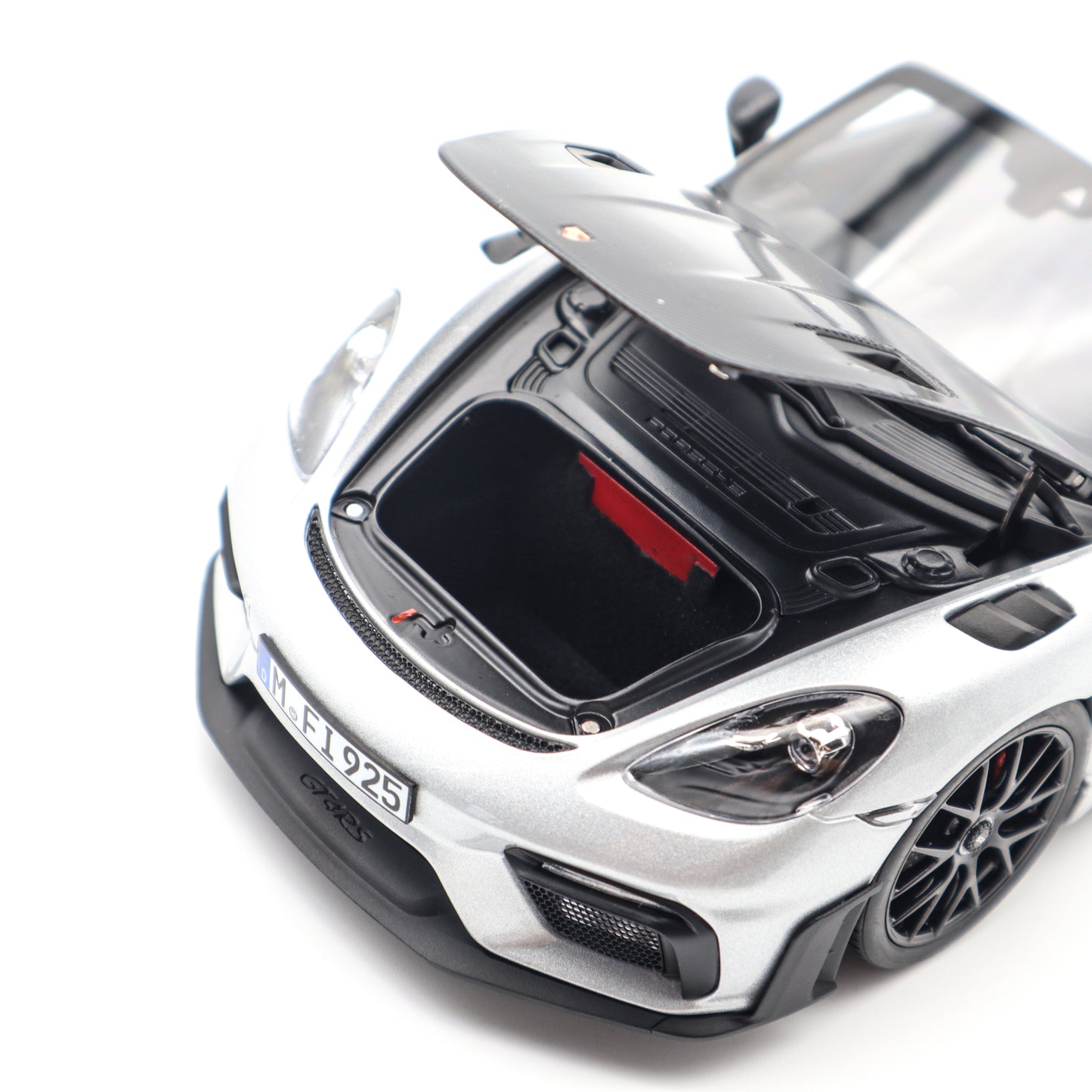 Norev 2023 Porsche 718 Cayman GT4 RS w/ Weissach Package GT Silver Metallic 1:18