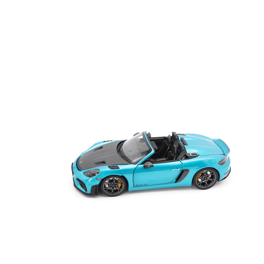 Minichamps 2024 Porsche 718 Cayman Spyder RS w/ Weissach Package Ipanema Blue 1:18