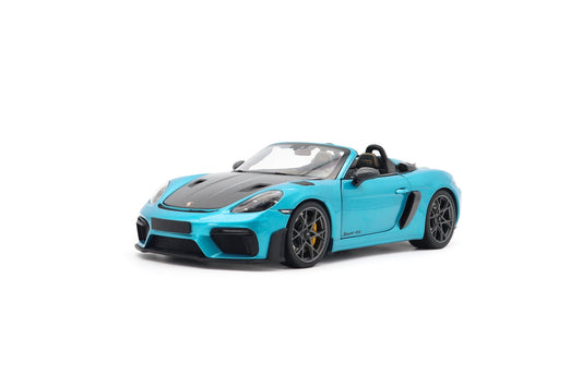 Minichamps 2024 Porsche 718 Cayman Spyder RS w/ Weissach Package Ipanema Blue 1:18