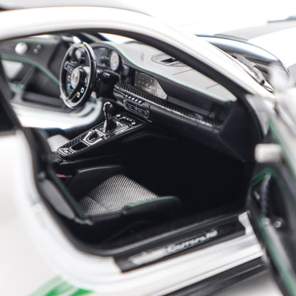 Norev 2022 Porsche 911 992 GT3 RS Weissach Package Tribute Edition White w/ Green 1:18