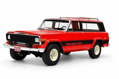 Cult Scale 1980 - 1983 Jeep Cherokee Chief (SJ) Red 1:18