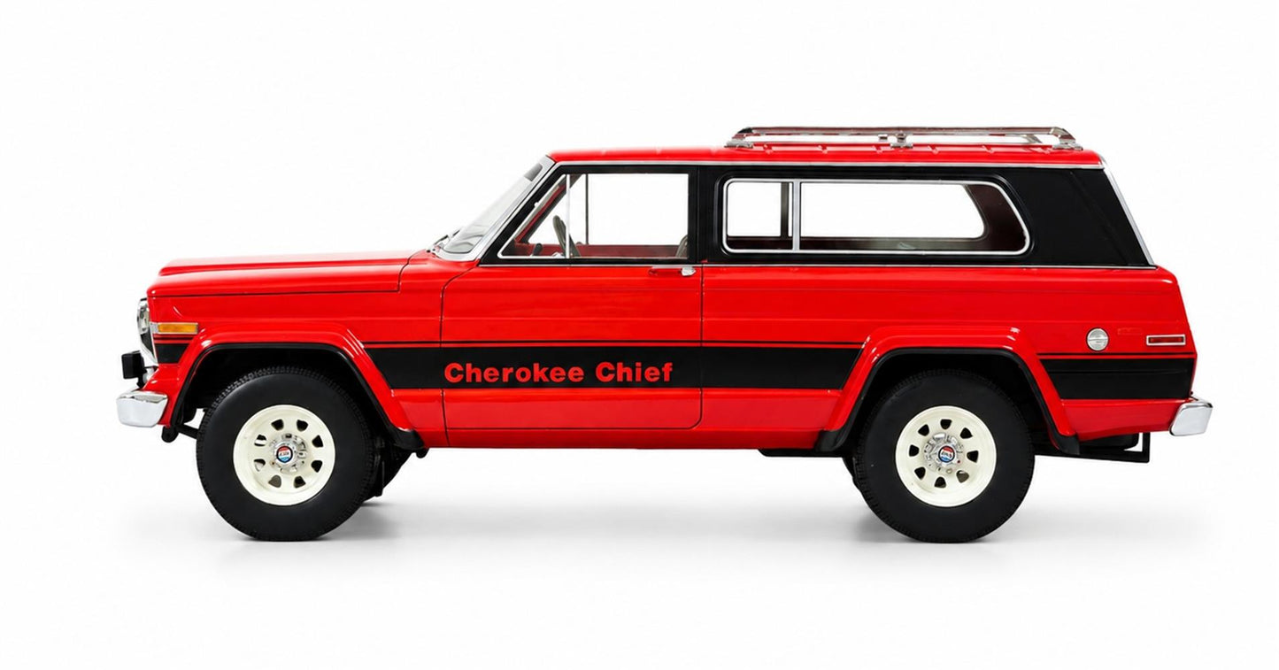 Cult Scale 1980 - 1983 Jeep Cherokee Chief (SJ) Red 1:18