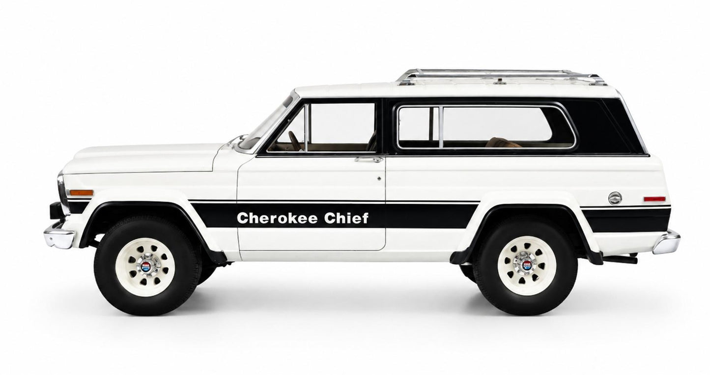 Cult Scale 1980 - 1983 Jeep Cherokee Chief (SJ) White 1:18