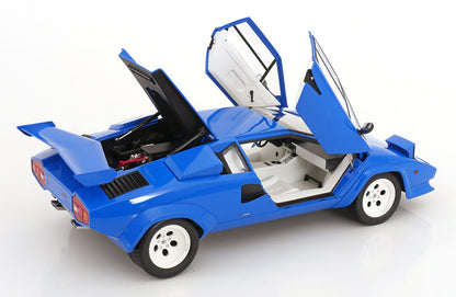 KK Scale 1985 Lamborghini Countach LP 5000S QV Blue 1:12
