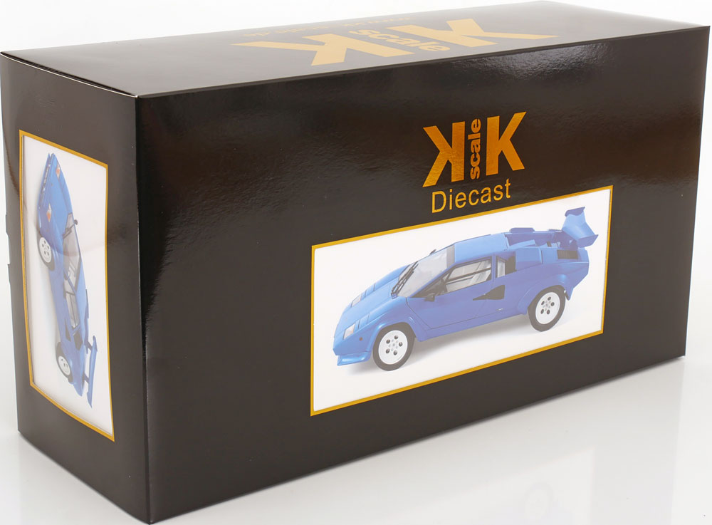 KK Scale 1985 Lamborghini Countach LP 5000S QV Blue 1:12