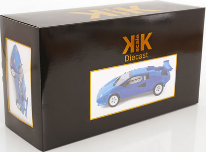 KK Scale 1985 Lamborghini Countach LP 5000S QV Blue 1:12