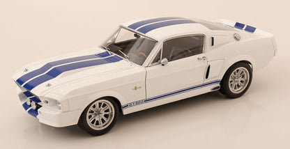 KK Scale 1967 Ford Mustang Shelby GT500 White w/ Blue Stripes 1:12