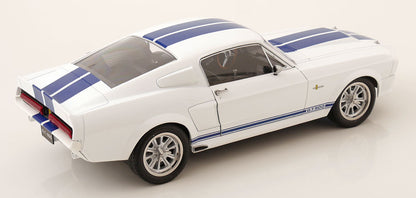 KK Scale 1967 Ford Mustang Shelby GT500 White w/ Blue Stripes 1:12