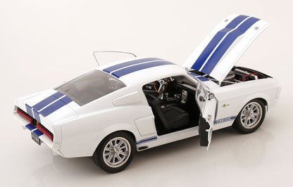 KK Scale 1967 Ford Mustang Shelby GT500 White w/ Blue Stripes 1:12