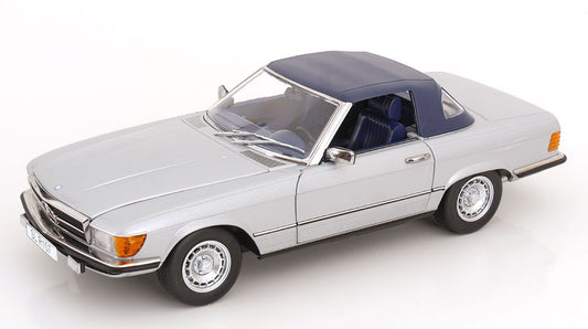 KK Scale 1985 Mercedes-Benz S Class 450 SL (R107) Convertible Silver 1:12