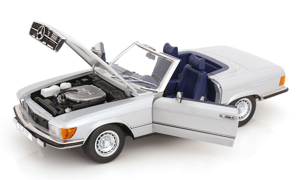 KK Scale 1985 Mercedes-Benz S Class 450 SL (R107) Convertible Silver 1:12