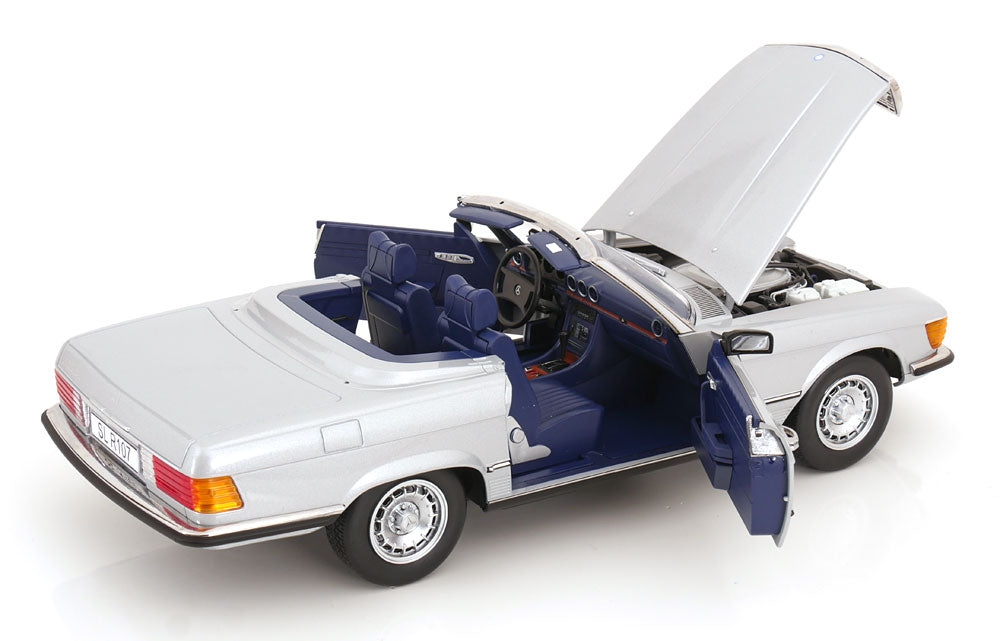 KK Scale 1985 Mercedes-Benz S Class 450 SL (R107) Convertible Silver 1:12