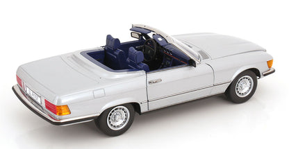 KK Scale 1985 Mercedes-Benz S Class 450 SL (R107) Convertible Silver 1:12