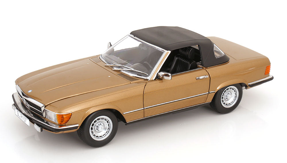 KK Scale 1985 Mercedes-Benz S Class 450 SL (R107) Convertible Gold Metallic 1:12