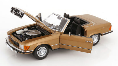 KK Scale 1985 Mercedes-Benz S Class 450 SL (R107) Convertible Gold Metallic 1:12