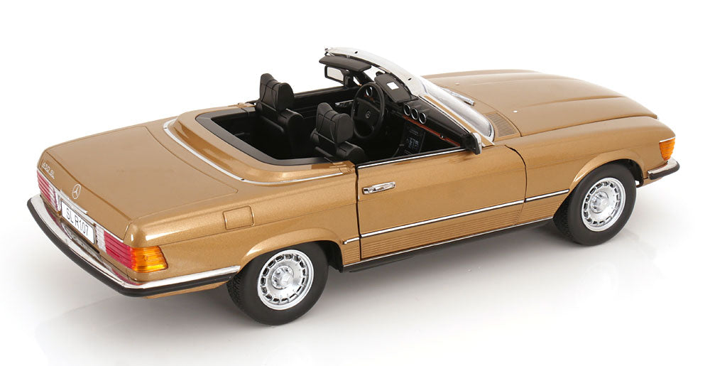 KK Scale 1985 Mercedes-Benz S Class 450 SL (R107) Convertible Gold Metallic 1:12