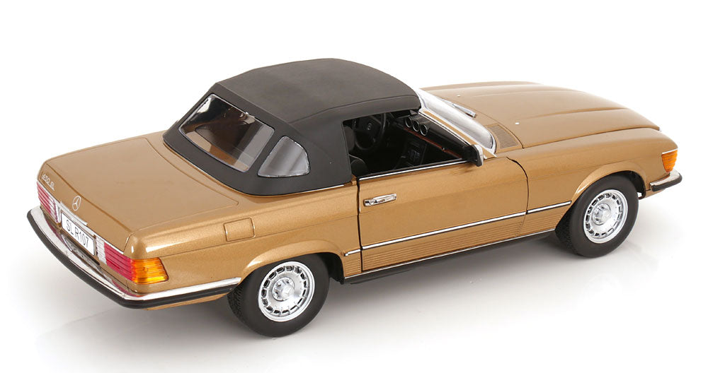 KK Scale 1985 Mercedes-Benz S Class 450 SL (R107) Convertible Gold Metallic 1:12