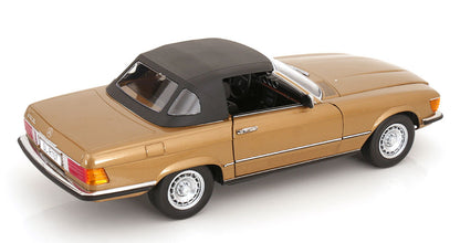 KK Scale 1985 Mercedes-Benz S Class 450 SL (R107) Convertible Gold Metallic 1:12