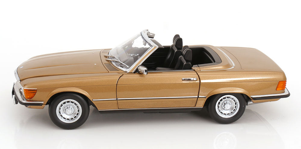 KK Scale 1985 Mercedes-Benz S Class 450 SL (R107) Convertible Gold Metallic 1:12