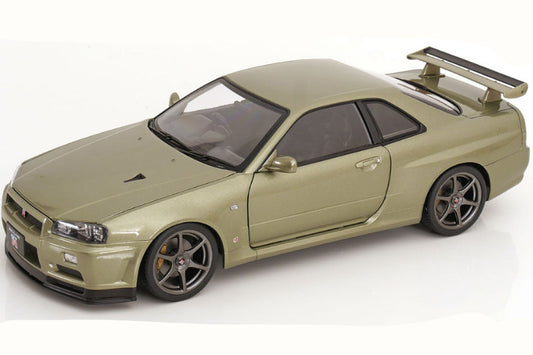 KK Scale 2001 Nissan Skyline GT-R R34 V-Spec II Jade Green Metallic 1:12