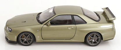 KK Scale 2001 Nissan Skyline GT-R R34 V-Spec II Jade Green Metallic 1:12