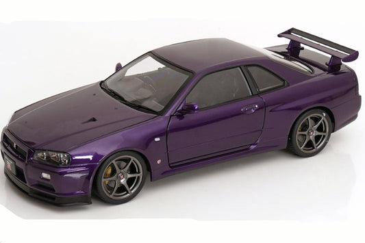 KK Scale 2001 Nissan Skyline GT-R R34 V-Spec II Midnight Purple 1:12
