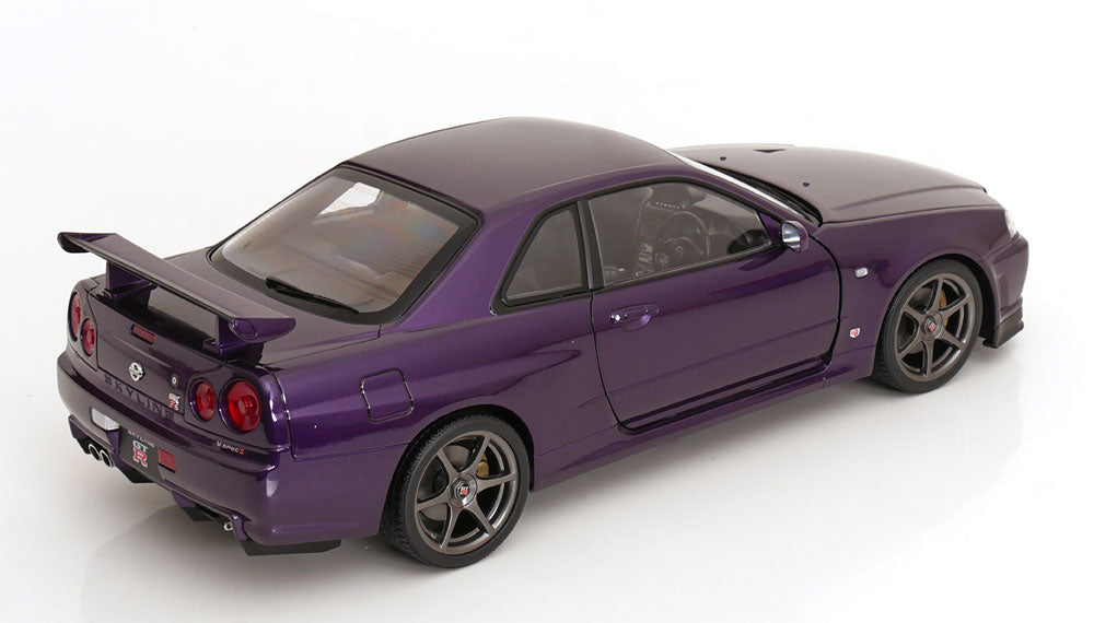 KK Scale 2001 Nissan Skyline GT-R R34 V-Spec II Midnight Purple 1:12