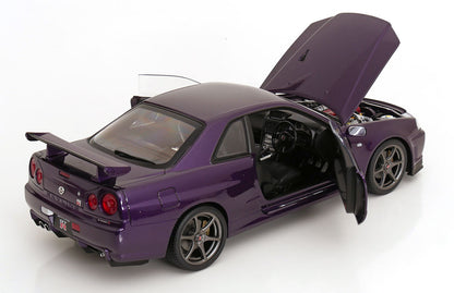 KK Scale 2001 Nissan Skyline GT-R R34 V-Spec II Midnight Purple 1:12