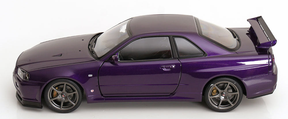 KK Scale 2001 Nissan Skyline GT-R R34 V-Spec II Midnight Purple 1:12