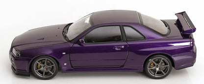 KK Scale 2001 Nissan Skyline GT-R R34 V-Spec II Midnight Purple 1:12