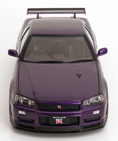 KK Scale 2001 Nissan Skyline GT-R R34 V-Spec II Midnight Purple 1:12