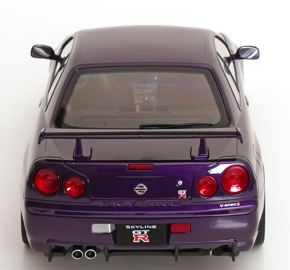 KK Scale 2001 Nissan Skyline GT-R R34 V-Spec II Midnight Purple 1:12