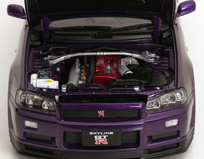 KK Scale 2001 Nissan Skyline GT-R R34 V-Spec II Midnight Purple 1:12
