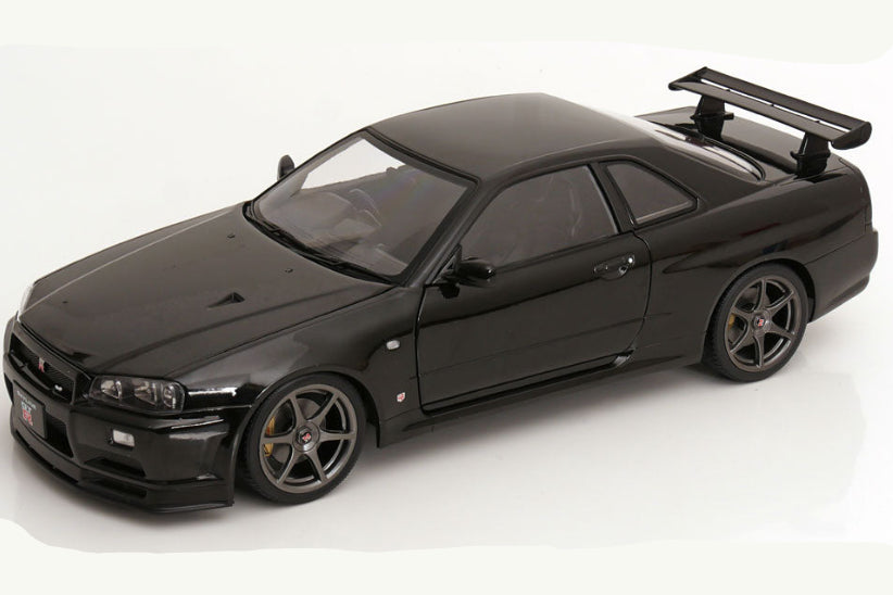 KK Scale 2001 Nissan Skyline GT-R R34 V-Spec II Black 1:12