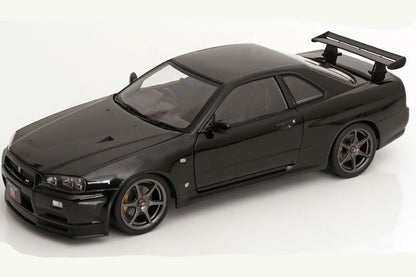 KK Scale 2001 Nissan Skyline GT-R R34 V-Spec II Black 1:12