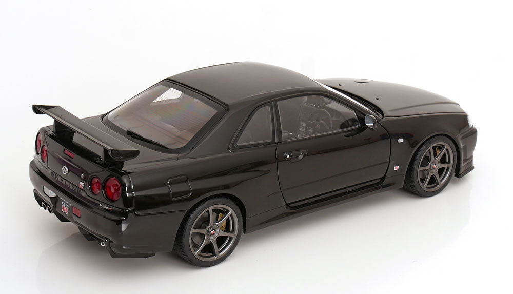 KK Scale 2001 Nissan Skyline GT-R R34 V-Spec II Black 1:12