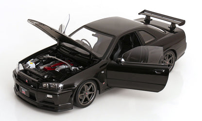 KK Scale 2001 Nissan Skyline GT-R R34 V-Spec II Black 1:12