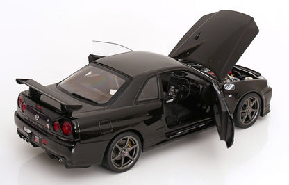 KK Scale 2001 Nissan Skyline GT-R R34 V-Spec II Black 1:12