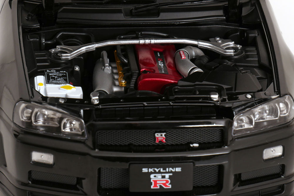 KK Scale 2001 Nissan Skyline GT-R R34 V-Spec II Black 1:12