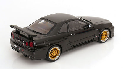 KK Scale 2001 Nissan Skyline GT-R R34 V-Spec II w/ Gold BBS Black 1:12