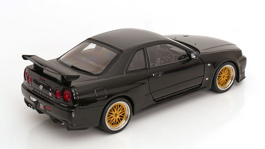 KK Scale 2001 Nissan Skyline GT-R R34 V-Spec II w/ Gold BBS Black 1:12