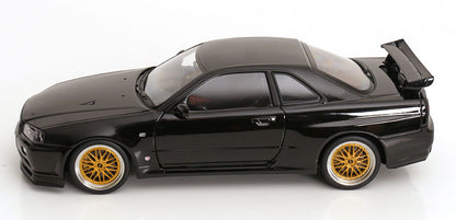 KK Scale 2001 Nissan Skyline GT-R R34 V-Spec II w/ Gold BBS Black 1:12