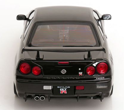 KK Scale 2001 Nissan Skyline GT-R R34 V-Spec II w/ Gold BBS Black 1:12