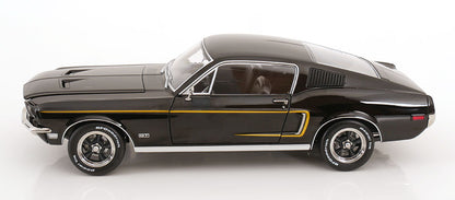 KK Scale 1968 Ford Mustang GT Fastback Black 1:12